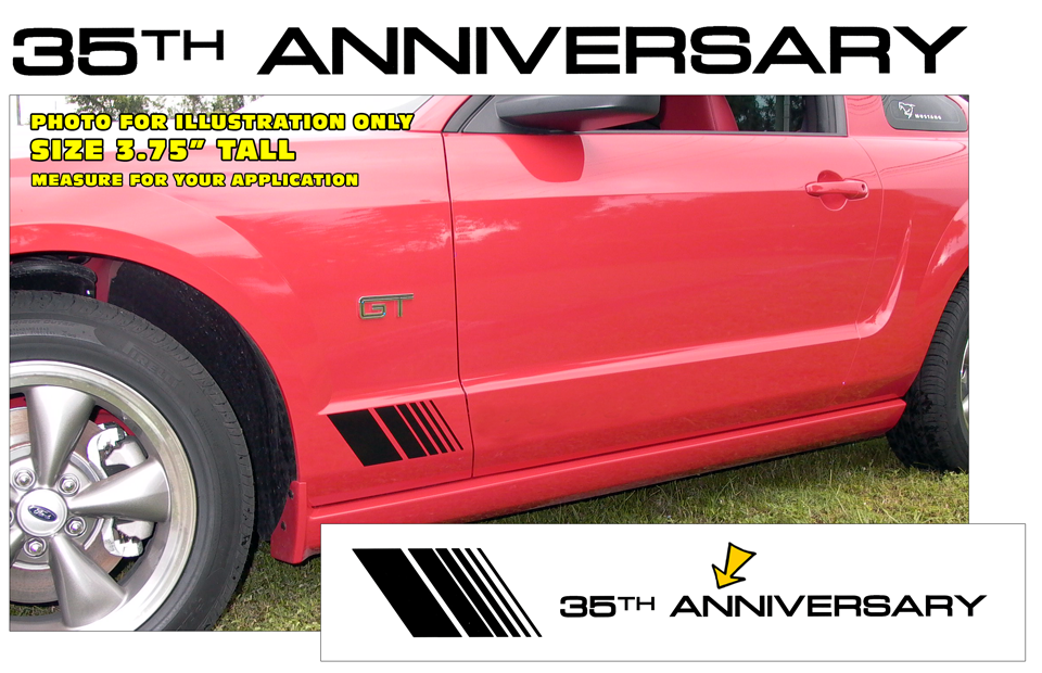 1999 Mustang Small Fader Decal Kit - 35TH Anniversary