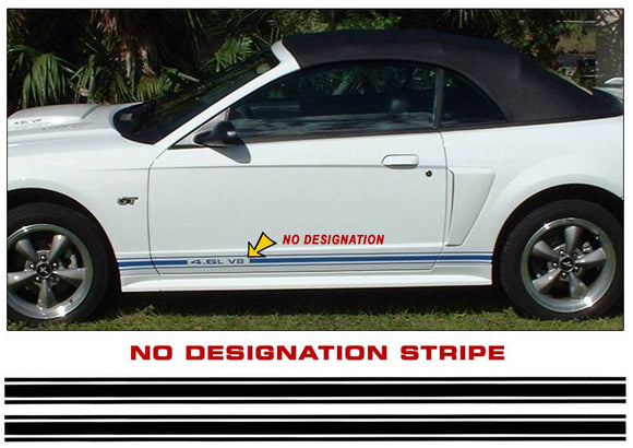 Mustang Lower Rocker Side Stripes Decal - No Designation - 3-3/8