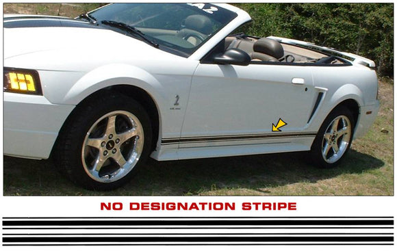 Mustang Narrow Lower Rocker Side Stripes Decal- No Designation - 2.4