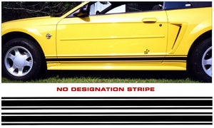 Mustang Tall Lower Rocker Side Stripes Decal - No Designation - 3.6" x 90"