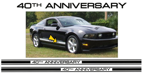 2004 Mustang Lower Rocker Side Stripes Decal - 40TH Anniversary Name