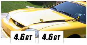 1994-98 Mustang Hood Wide Cowl Stripe and Decal Set - 4.6 GT Name