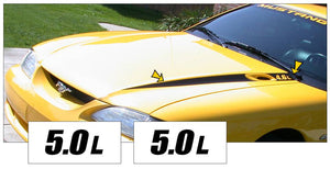 1994-98 Mustang Hood Wide Cowl Stripe and Decal Set - 5.0L Name