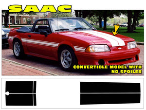 1987-93 SAAC Mustang Dual Lemans Stripe Decal - Convertible - No Spoiler