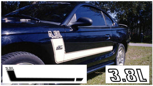 1994-98 Mustang Boss Style Side Stripe Decal Kit - 3.8L Numeral