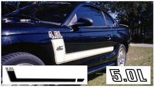1994-98 Mustang Boss Style Side Stripe Decal Kit - 5.0L Numeral