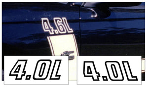 1994-98 Mustang Fender Decal Set - 4.0L Name