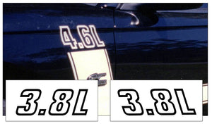 1994-98 Mustang Fender Decal Set - 3.8L Name