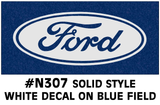 Ford Oval Logo Decal Set - Solid Style - 5" Tall - Graphic Express Automotive Graphics