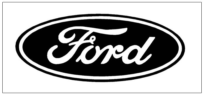 Ford Oval Logo Decal - Solid Style - 12 Tall