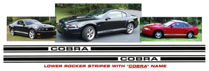 Mustang Lower Rocker Stripes Decal - Cobra Name
