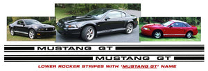Mustang Lower Rocker Stripes Decal - Mustang GT Name