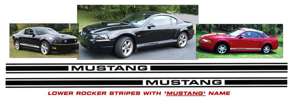 Mustang Lower Rocker Stripes Decal - Mustang Name
