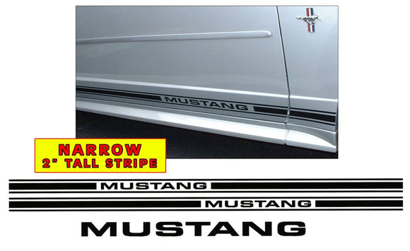 Mustang Lower Rocker Stripes Decal - Mustang Name - 2