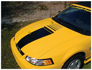 1999-03 Mustang Solid Hood Stripe Kit with Fader Decal - Flat Hood