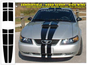 1999-04 Mustang Lemans Racing Stripes Decal - Convertible - Hood Scoop