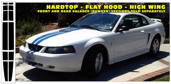 1999-03 Mustang Lemans Racing Stripes Decal - Hardtop - Flat Hood