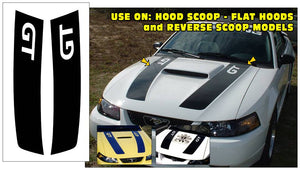 1999-04 Mustang Dual Hood Stripes with GT Cutout Decal