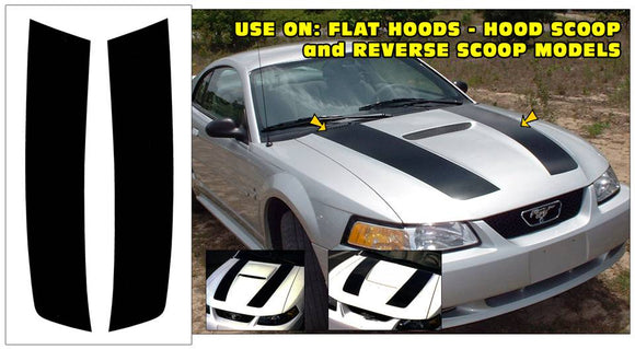 1999-04 Mustang Dual Hood Stripes Decal - No Cutout