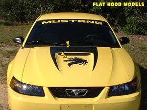 1999-03 Mustang Claw Hood with Horse Head Decal Kit - Flat Hood