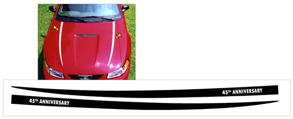 2009 Mustang Hood Cowl Stripes Decal - 45TH Anniversary Designation