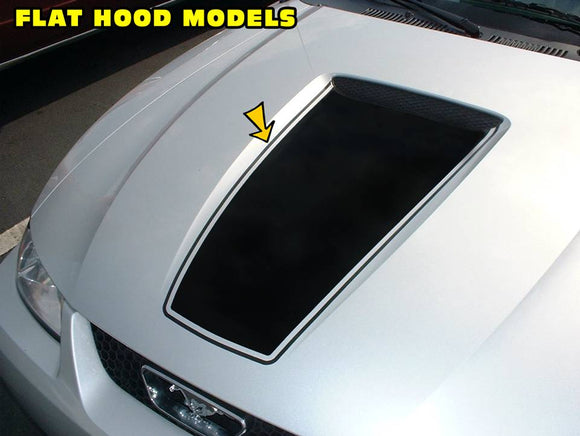 1999-03 Mustang Square Nose Hood Decal with Pinstripe - Flat Hood