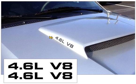 1999-04 Mustang GT Hood Scoop Decal Set - 4.6L V8  Designation