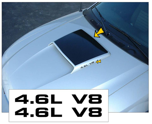 1999-04 Mustang GT Hood Scoop Blackout & Numeral Decal Set - 4.6L V8
