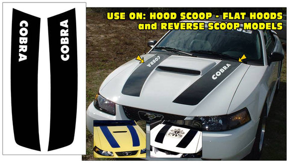 1999-04 Mustang Dual Hood Stripes Decal with Cobra Cutout