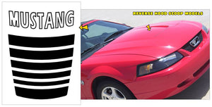 2004 Mustang Fader Hood Insert Decal with Mustang Name - Reverse Scoop