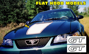 1999-03 Mustang Square Nose Hood Decal with Pinstripe & GT Decals