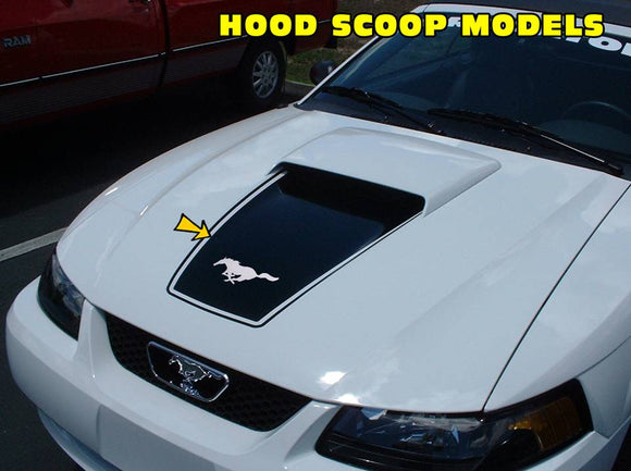 1999-04 Mustang Square Nose Hood Decal with Pinstripe & Pony Cutout
