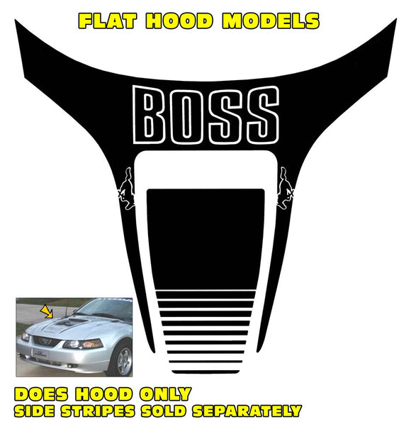 1999-03 Mustang Boss Hood Decal with Boss Name - Flat Hood No Scoop