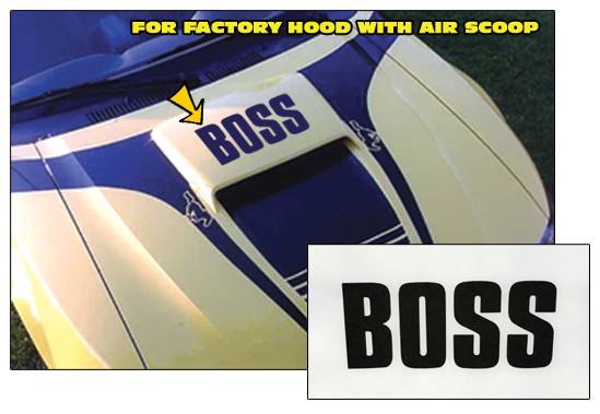 1999-04 Boss Decal for Raised Hood Scoop - Boss Name