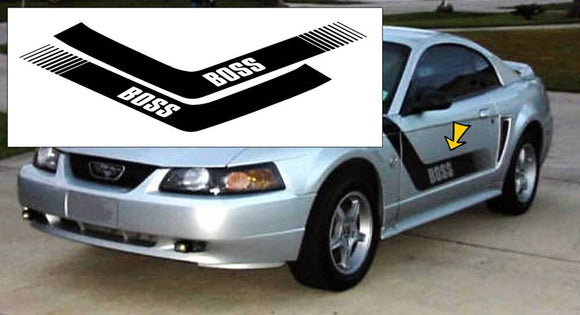 1999-04 Mustang Boss Side Stripe L Stripes Decal - Boss Name Cutout