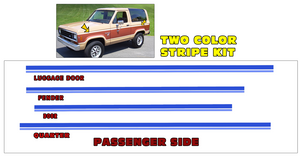 1984-86 Ford Bronco II Upper Body Dual Line Stripe Decal Kit - Two Color