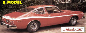 1974-76 AMC American Motors Matador X Stripe Decal Kit