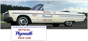 1965 Plymouth Pace Car Lettering Decal Kit