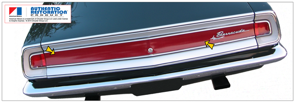 1968 Plymouth Barracuda Tail Light Panel Stripe Decal Kit