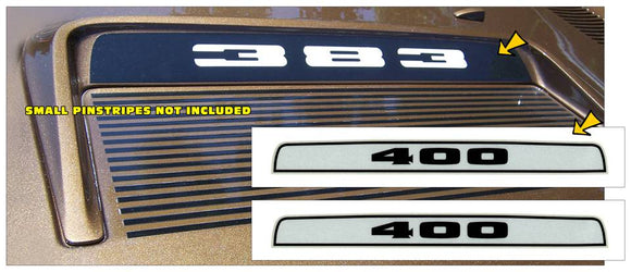 1972 Plymouth Road Runner or GTX Hood Bezel Decal  - 400 Numeral