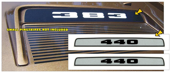 1972 Plymouth Road Runner or GTX Hood Bezel Decal  - 440 Numeral