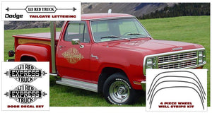 1978-79 Dodge Li'l Red Express Truck Stripe and Lettering Decal Kit
