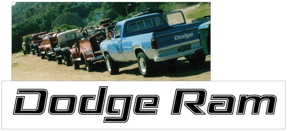 1976-86 Dodge Ram Truck Tailgate Decal - Dodge Ram Name - 2.1