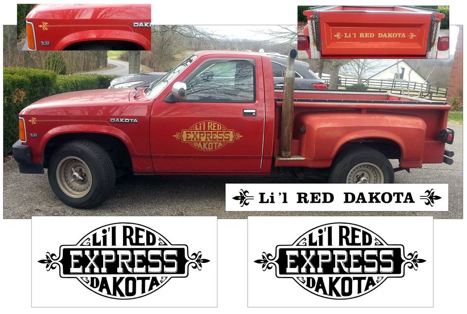 1990 Dodge Li'l Red Express Dakota Truck Stripe Decal and