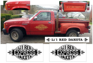 1990 Dodge Li'l Red Express Dakota Truck Stripe Decal and Lettering Kit