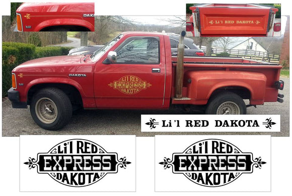 1990 Dodge Li'l Red Express Dakota Truck Stripe Decal and Lettering Kit