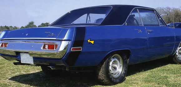 1970-71 Dodge Dart Swinger Bumble Bee Stripe Decal Kit - No Name