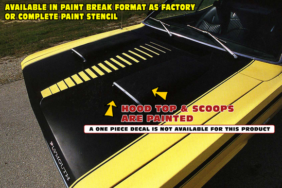 1971-72 Plymouth Duster Twister Ladder Hood Treatment