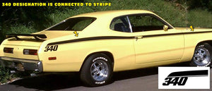 1971-72 Plymouth Duster 340 Side Stripe Decal Kit - 340 Connected