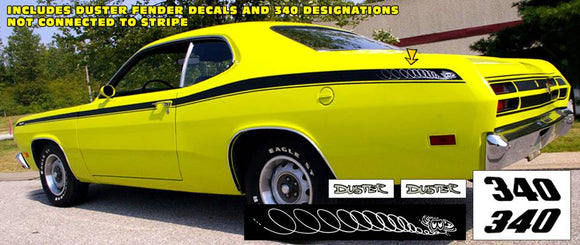 1971-72 Plymouth Duster Twister Side Stripe Decal Kit